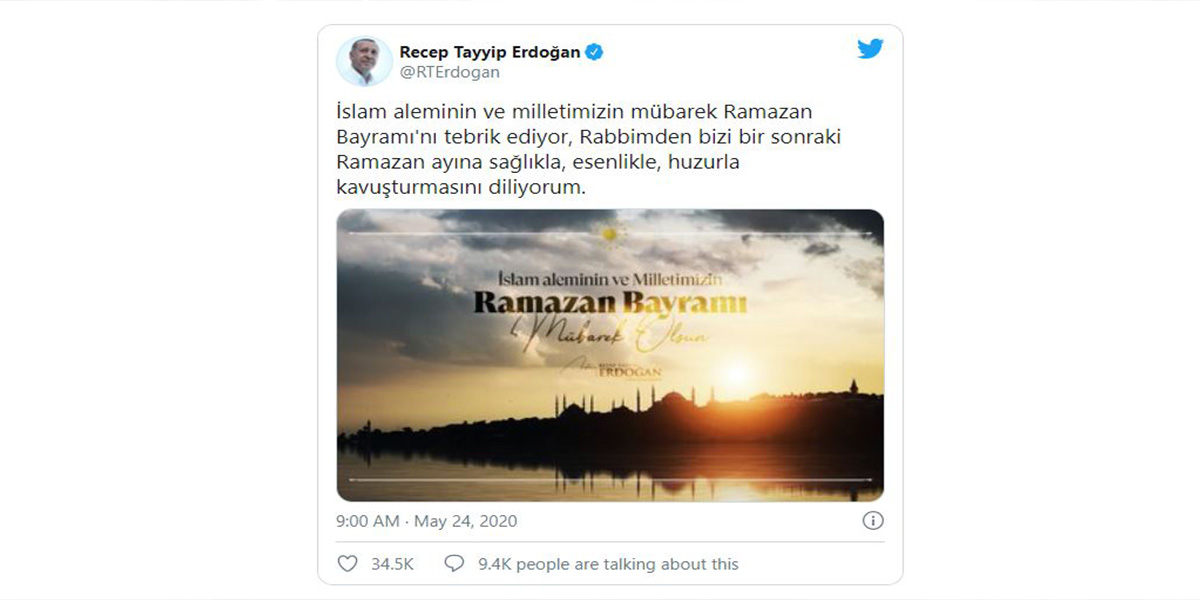 Cumhurbaşkanı Erdoğan'dan bayram mesajı!