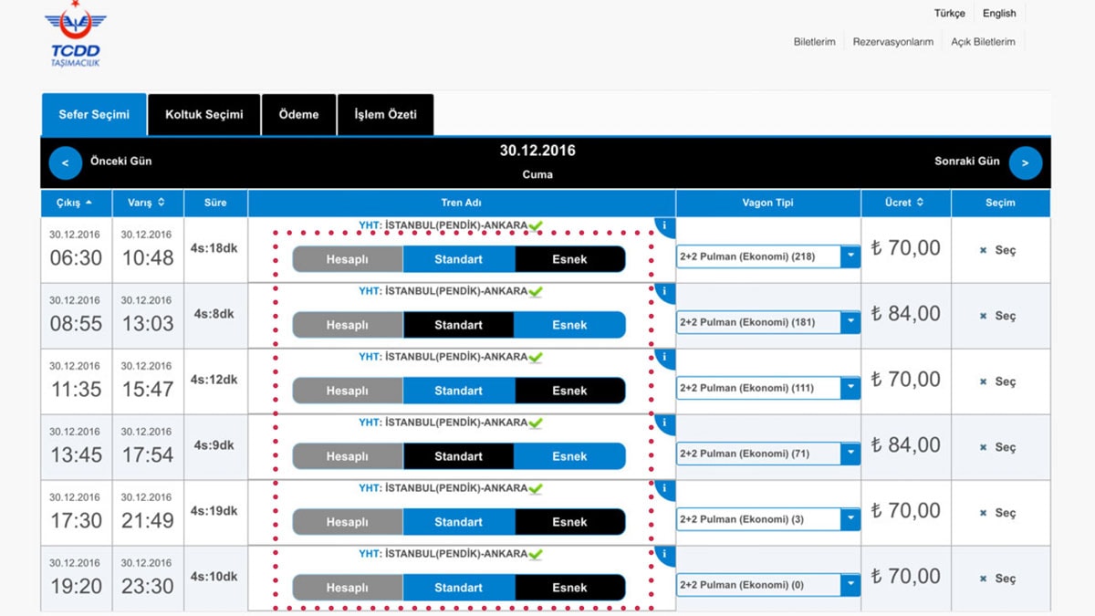 YHT bileti alacaklar için dikkat!