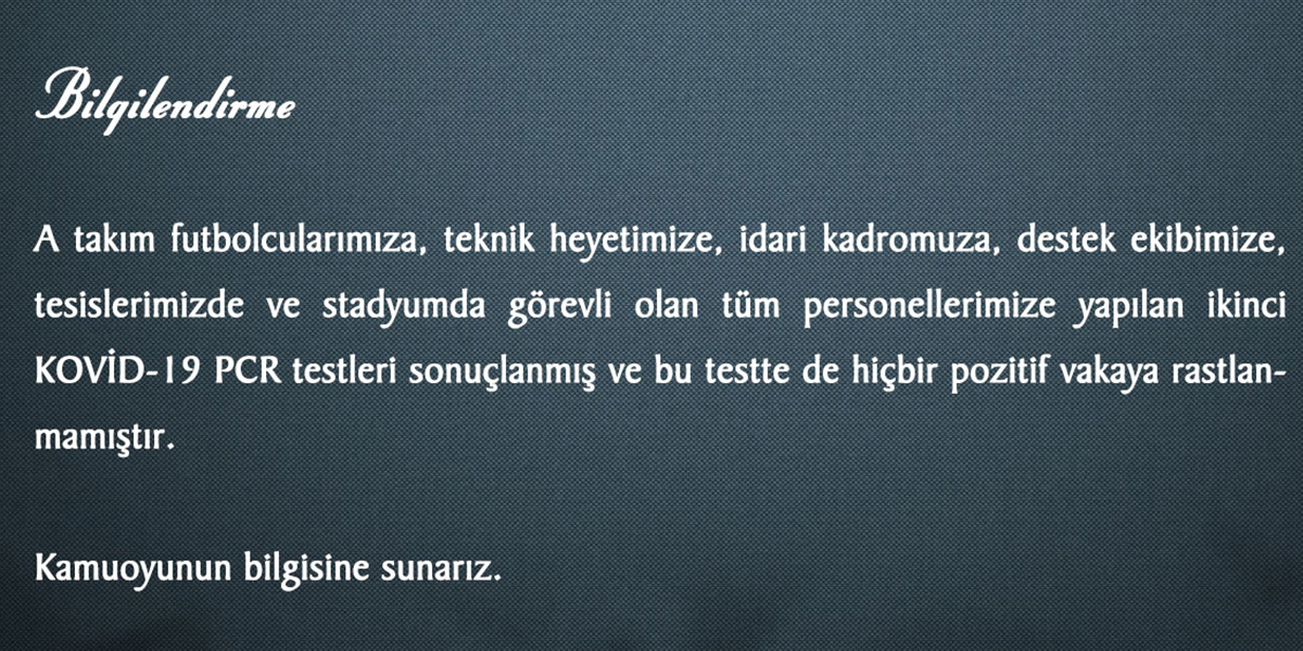 İkinci kez yapılan koronavirüs testlerinin sonuçları ne çıktı? Sivasspor açıkladı