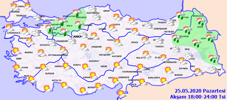 Meteoroloji saat verip o bölgelerimiz için sağanak yağış uyarısı yaptı