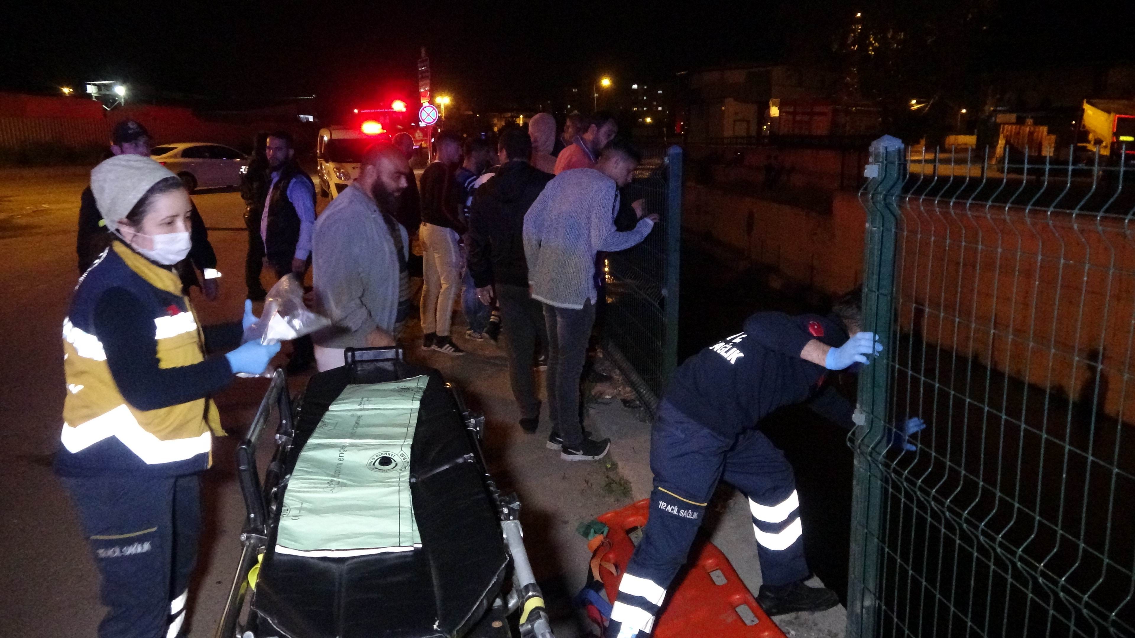 Tekme attığı korkuluklar kırılınca dereye düştü 