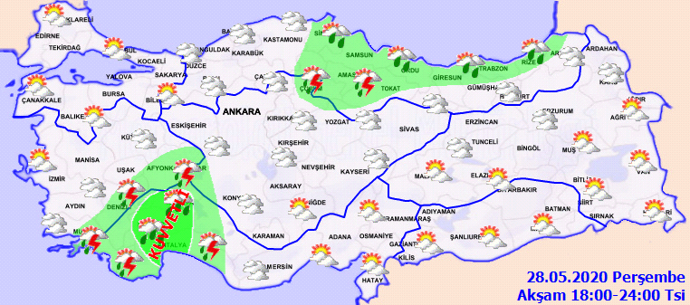 Meteoroloji'den 3 bölgemiz için gök gürültülü sağanak yağış uyarısı