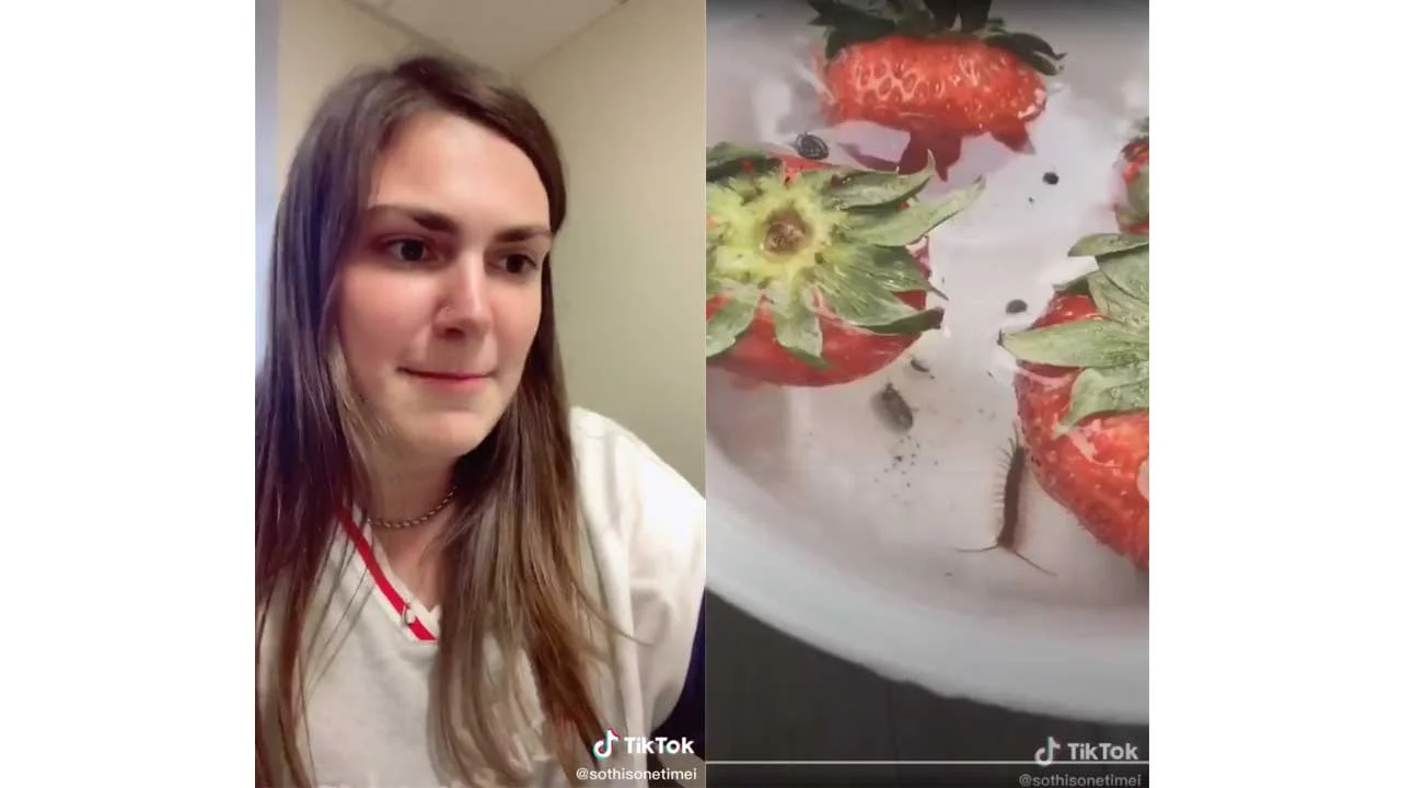 Böcekli çilek deneyinin sahte olduğu ortaya çıktı! Video sahibi linç yedi