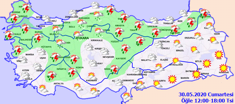 Meteorolojiden o bölgelerimiz için sağanak yağış uyarısı