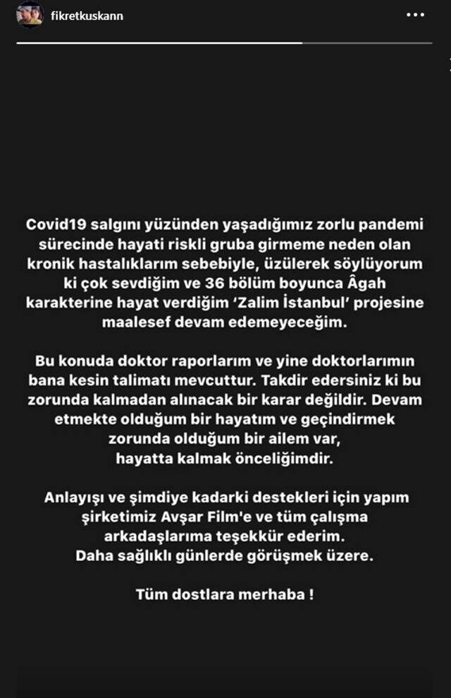 Zalim İstanbul dizisinde şok ayrılık! Ünlü oyuncu diziye veda etti