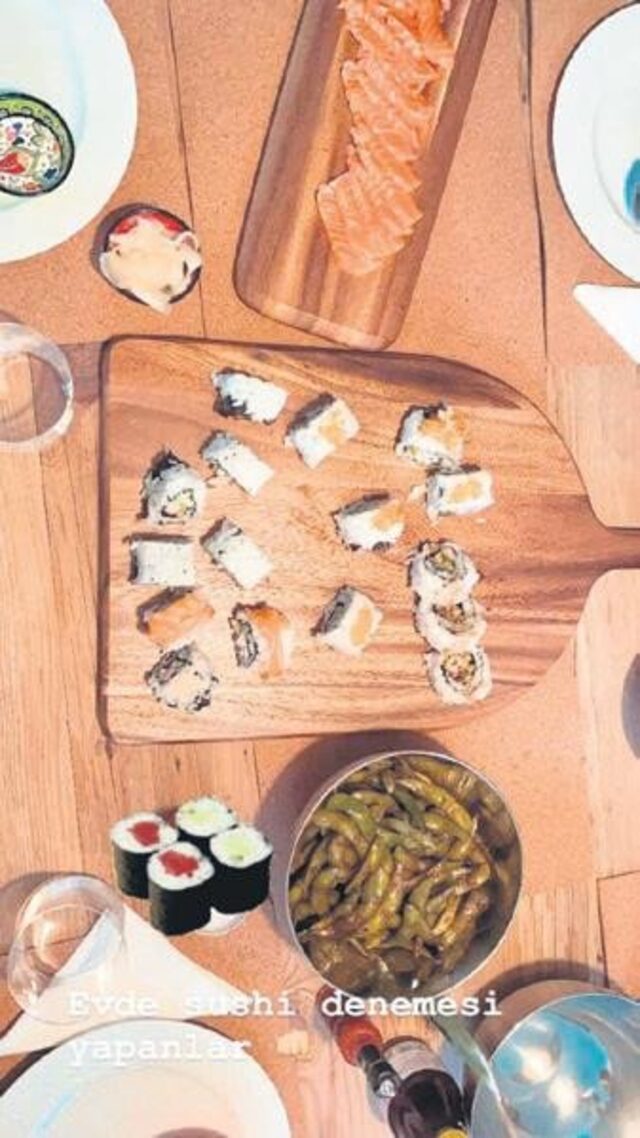 Kendini mutfağa atan Çağatay Ulusoy suşi yaptı