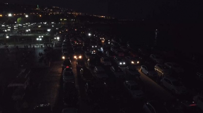 Tekirdağ’da arabalı açık hava sinema keyfi