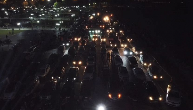 Tekirdağ’da arabalı açık hava sinema keyfi