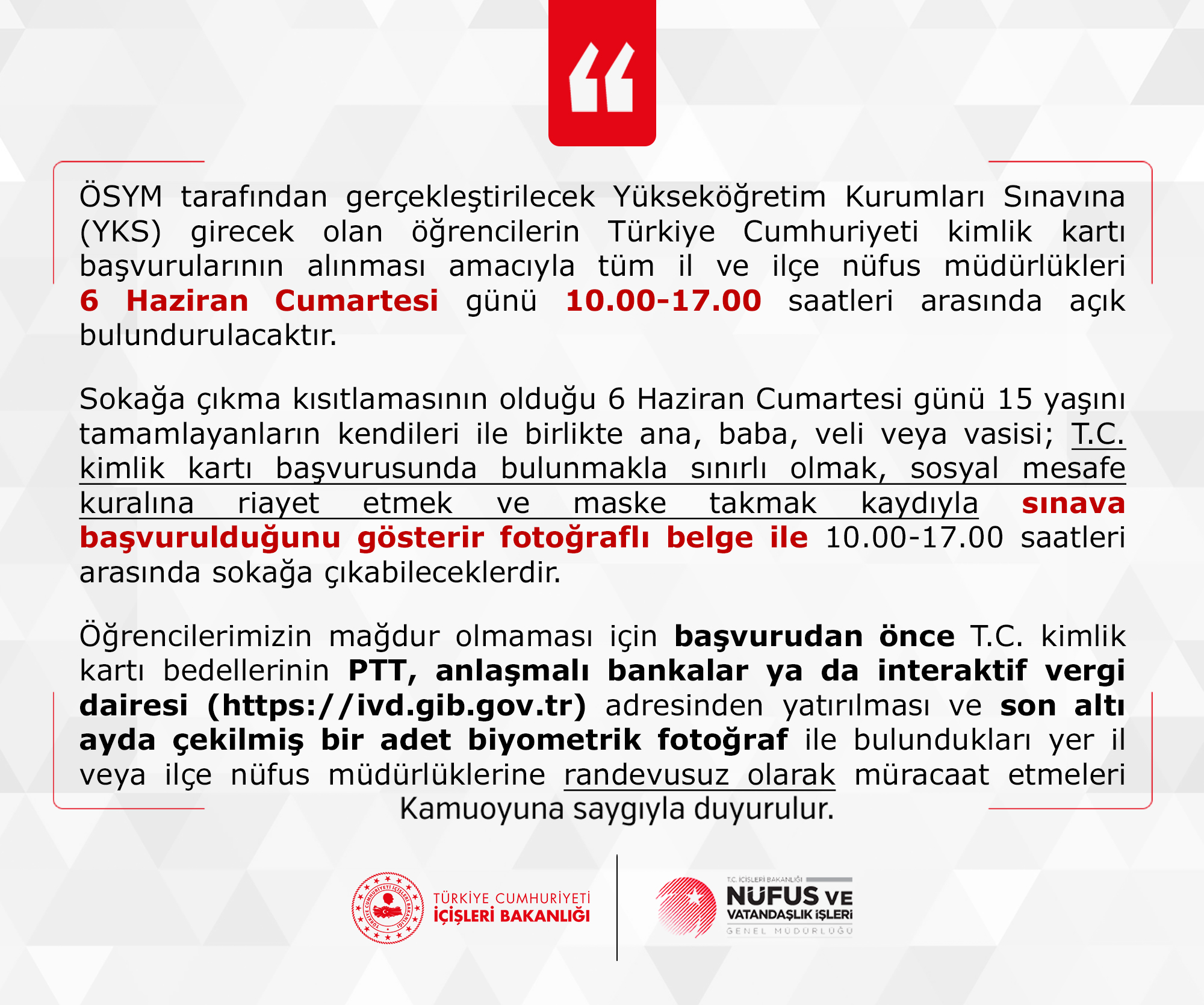O kişiler yarın sokağa çıkma kısıtlamasından muaf tutulacak