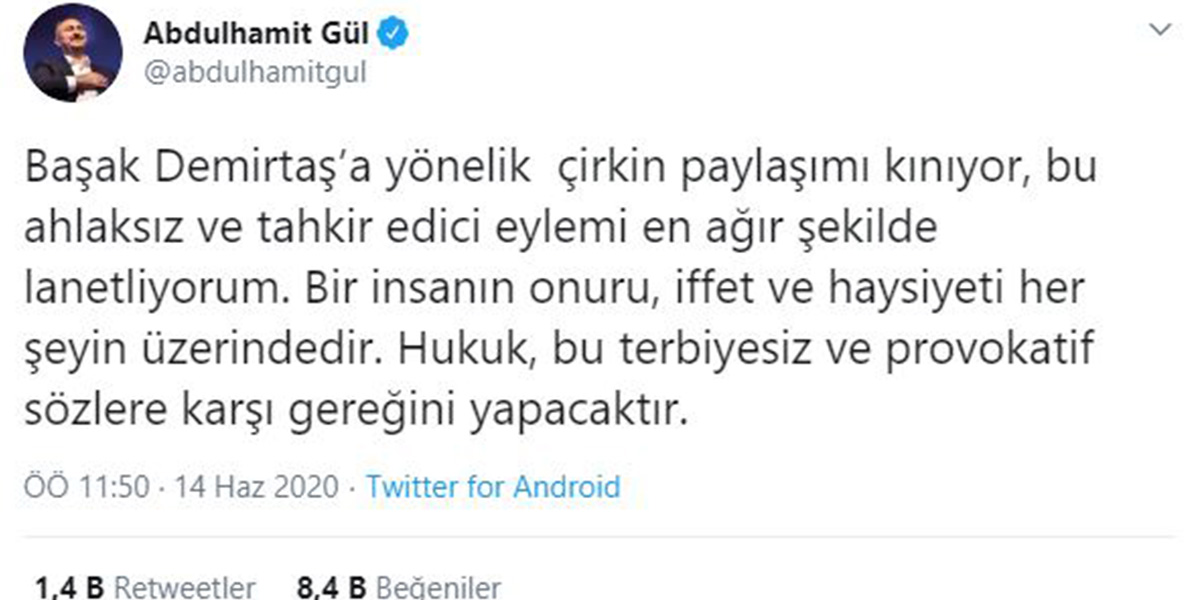 Adalet Bakanı Gül'den Başak Demirtaş'a ilişkin açıklama!