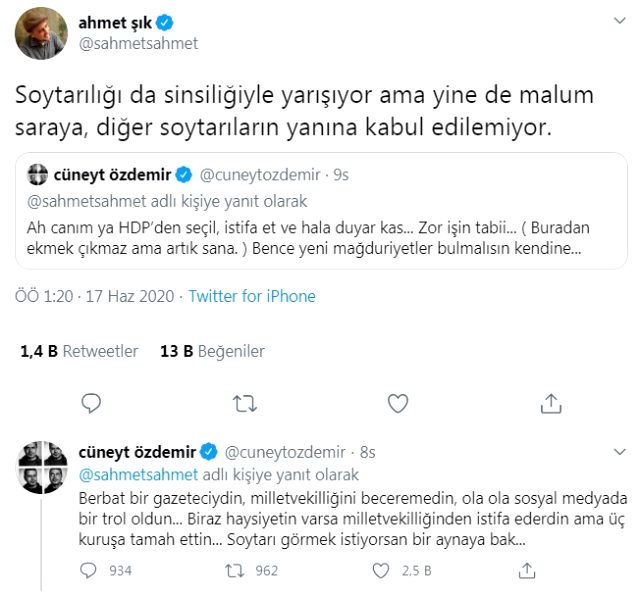 Ahmet Şık ve Cüneyt Özdemir Twitter'da birbirine girdi!