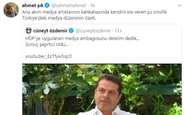 Ahmet Şık ve Cüneyt Özdemir Twitter'da birbirine girdi!