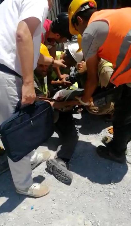 İşçinin üzerine düştüğü demir ok gibi saplandı