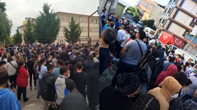 LGS sınavında sosyal mesafe hiçe sayıldı! Tablo korkuttu