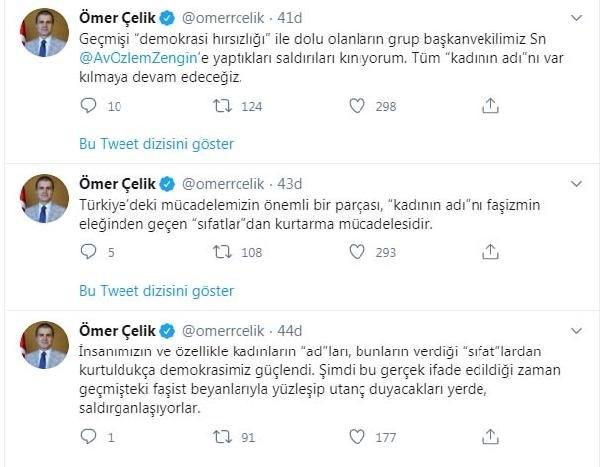 Ak Parti sözcüsü Ömer Çelik'ten kadın hakları çıkışı