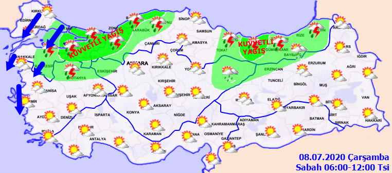 Meteoroloji vatandaşları uyardı: Sağanak ve gök gürültülü sağanak geliyor