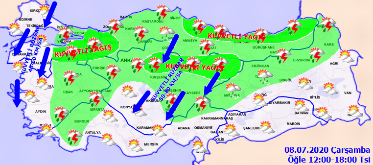 Meteoroloji vatandaşları uyardı: Sağanak ve gök gürültülü sağanak geliyor