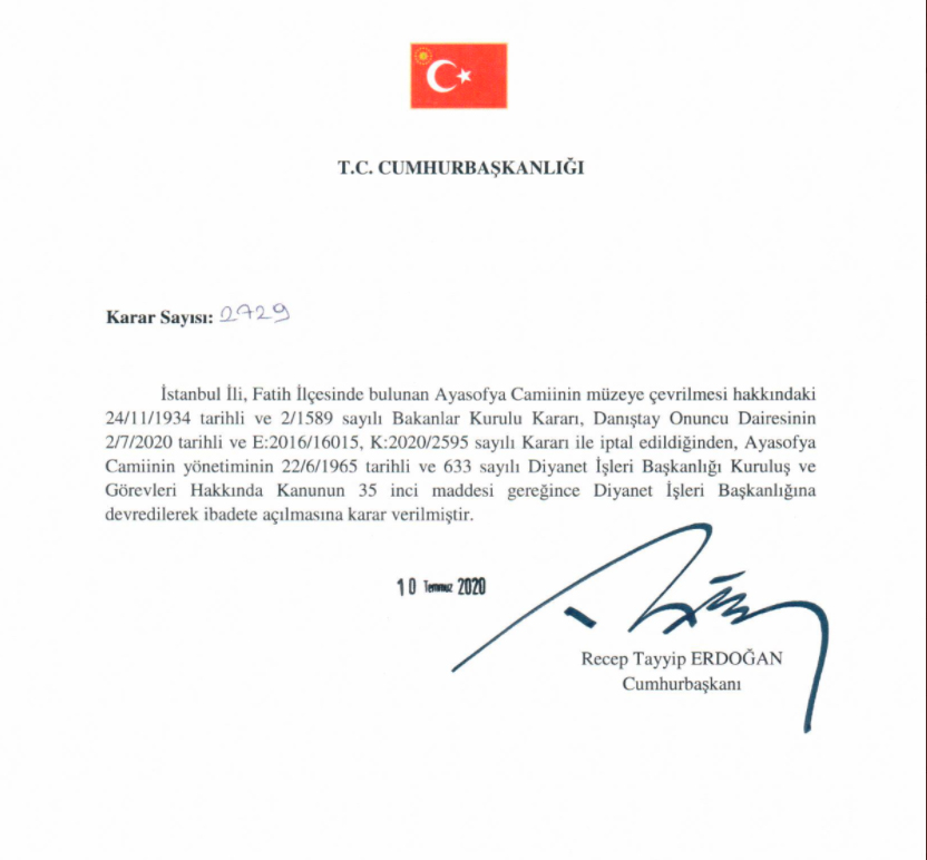 Cumhurbaşkanı Erdoğan'dan Ayasofya ile ilgili ilk açıklama geldi!