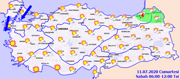 Meteoroloji saat vererek o bölgelerimizi uyardı