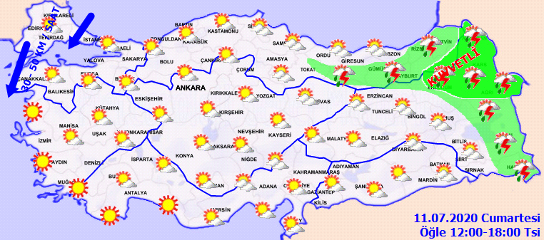 Meteoroloji saat vererek o bölgelerimizi uyardı