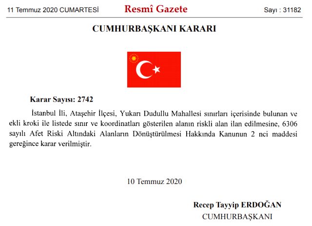 Cumhurbaşkanı Erdoğan karar verdi! İstanbul'da o mahalle 'riskli bölge' ilan edildi