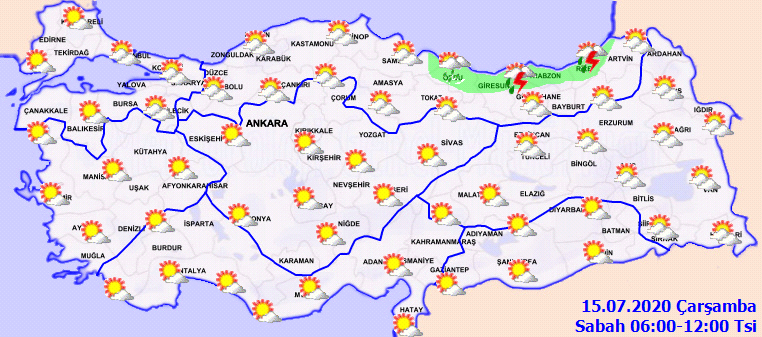 Meteoroloji'den gök gürültülü sağanak uyarısı