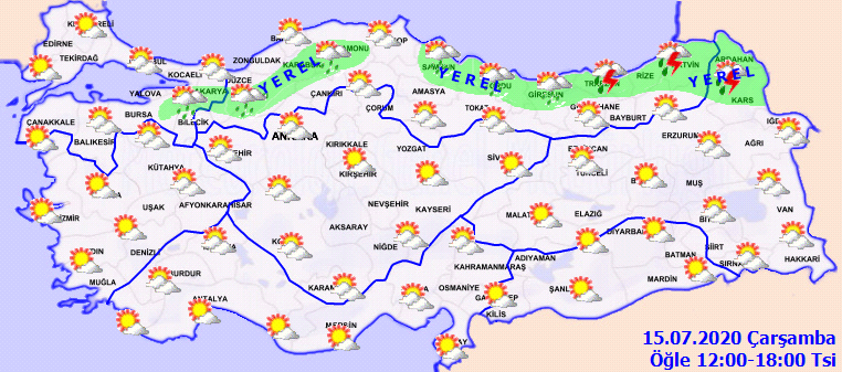 Meteoroloji'den gök gürültülü sağanak uyarısı