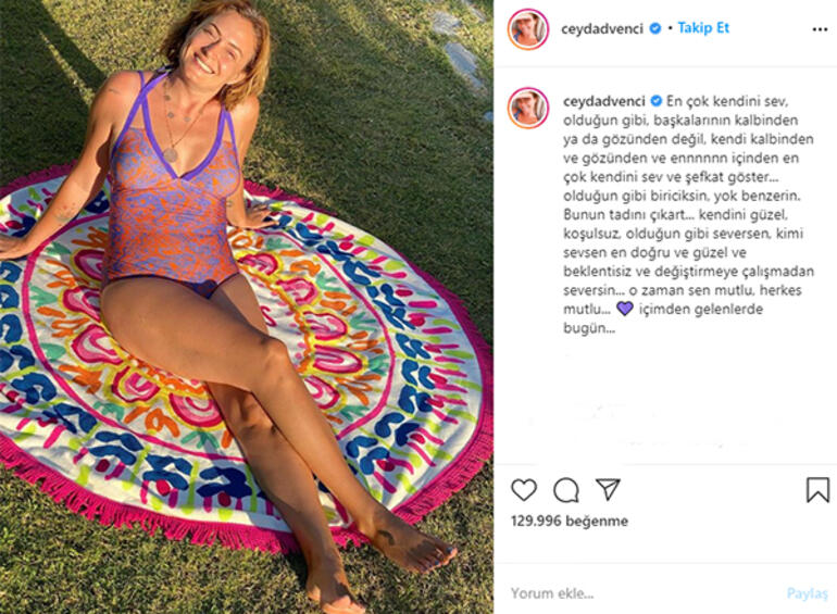 Ceyda Düvenci'den sosyal mesaj: En çok kendini sev! 