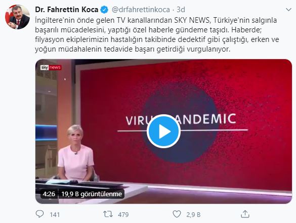 Bakan Koca: "Hekimlerimizle, sağlık sistemimizle gurur duyalım"