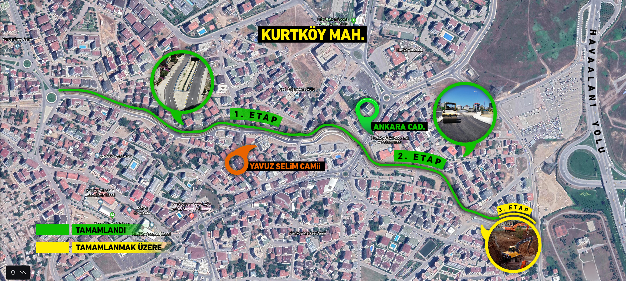 Kurtköy Dere Yolu 3. etabının bitmesi için gün sayıyor!