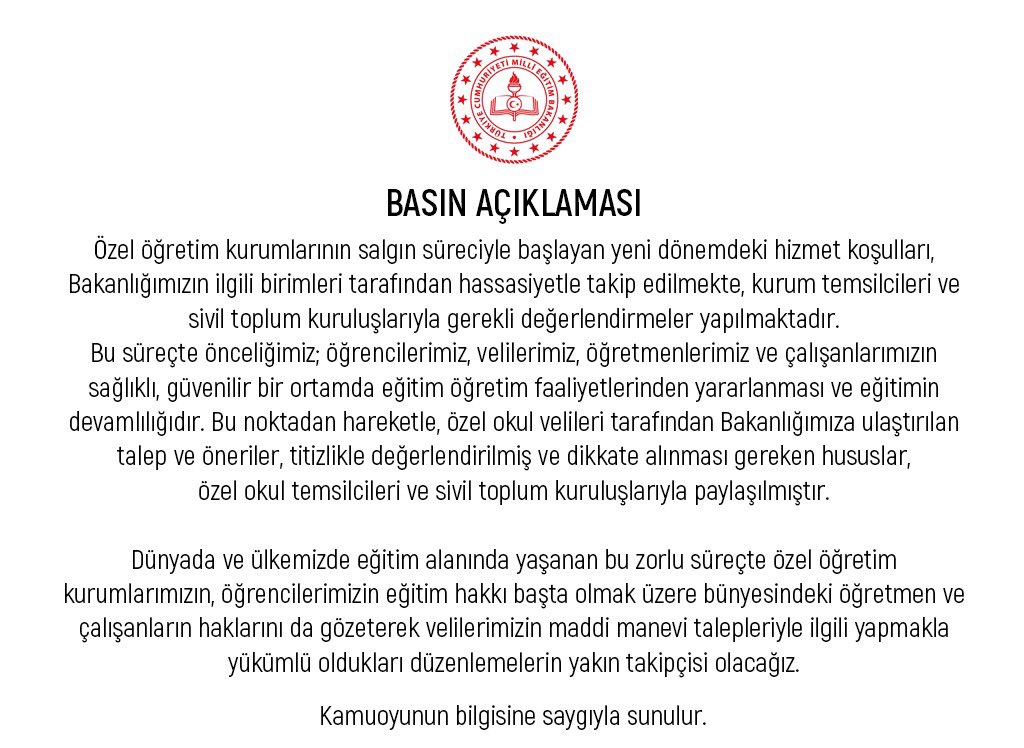 MEB'den özel okullara ilişkin açıklama!