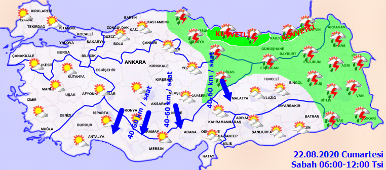 Meteorolojiden kritik uyarı! O illerimizde kuvvetli rüzgar ve sağanak yağışa dikkat