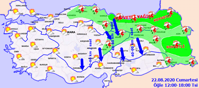 Meteorolojiden kritik uyarı! O illerimizde kuvvetli rüzgar ve sağanak yağışa dikkat