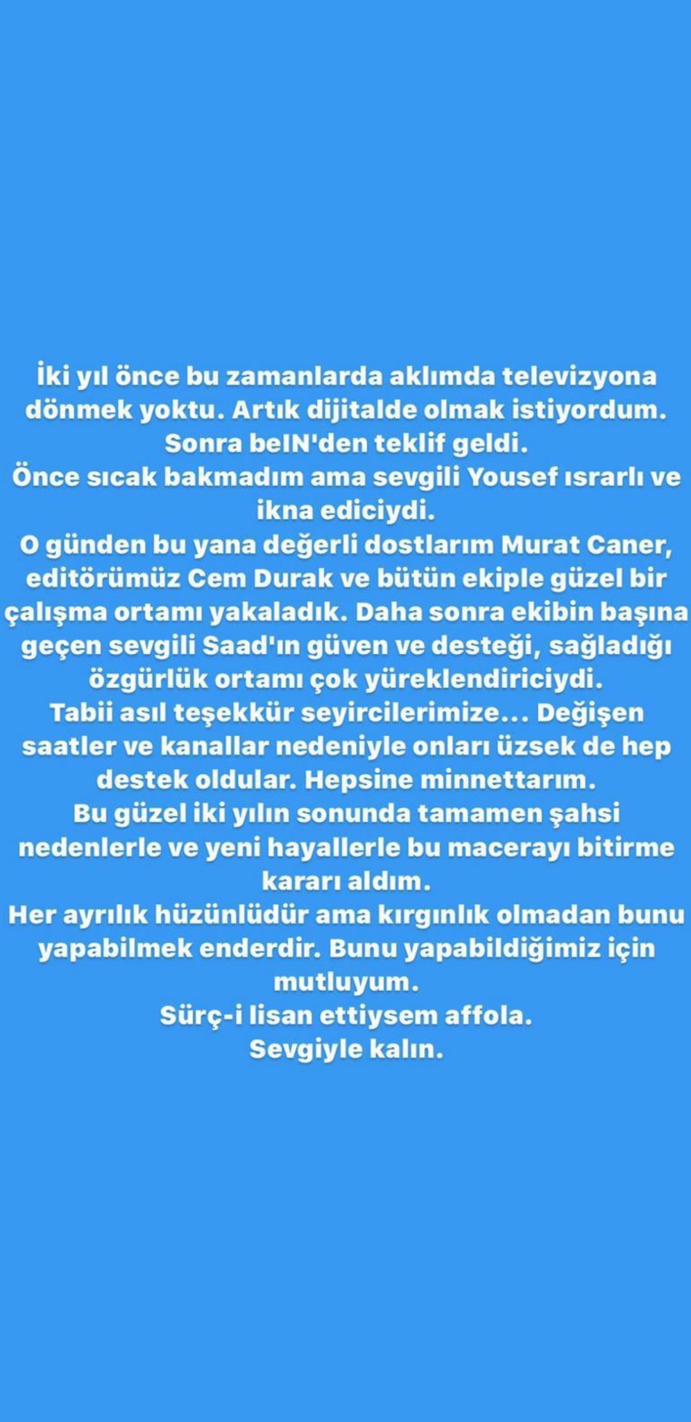 Ünlü yorumcu Mehmet Demirkol, beIN SPORTS'dan ayrıldı