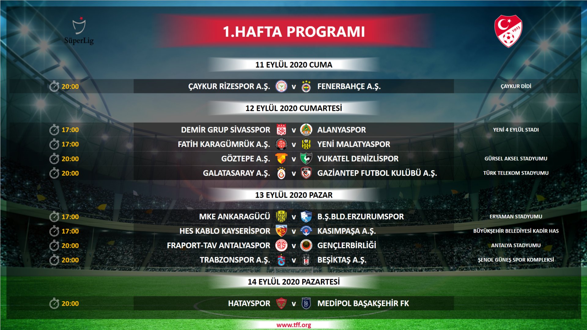 Süper Lig'de ilk 4 hafta maç programı açıklandı!