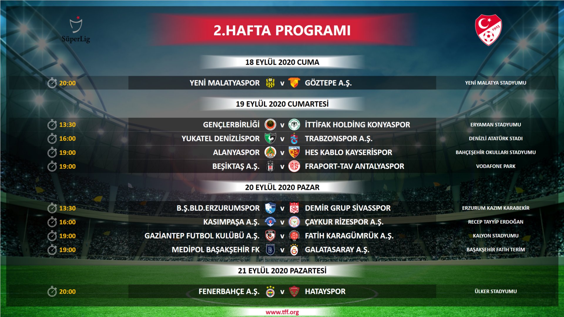 Süper Lig'de ilk 4 hafta maç programı açıklandı!