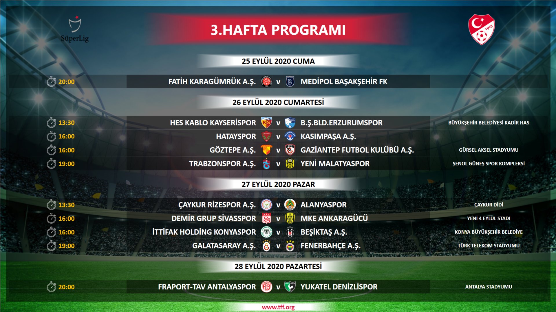 Süper Lig'de ilk 4 hafta maç programı açıklandı!
