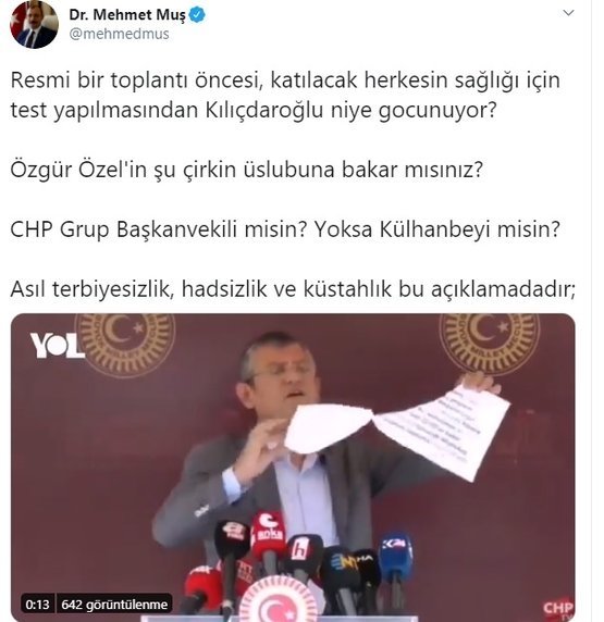 Özgür Özel, Kılıçdaroğlu'ndan test istenmesine tepki gösterdi davetiyeyi yırttı!