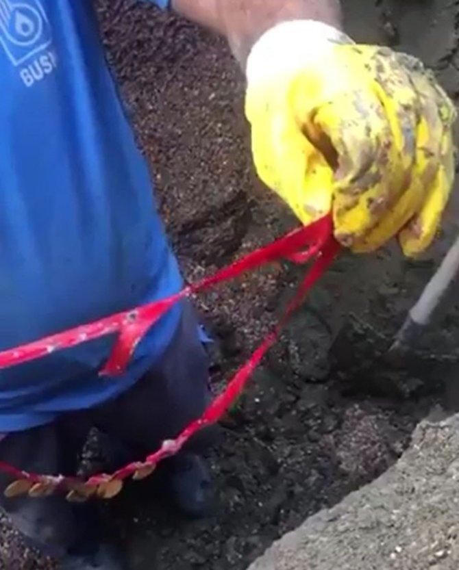 Altınlarını lavaboya düşürünce yolu kazdırdı!