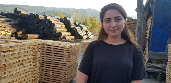 Karabük'ün Yenice ilçesinde Kereste fabrikasında çalışan kadınlar ekmeğini taştan çıkartıyor