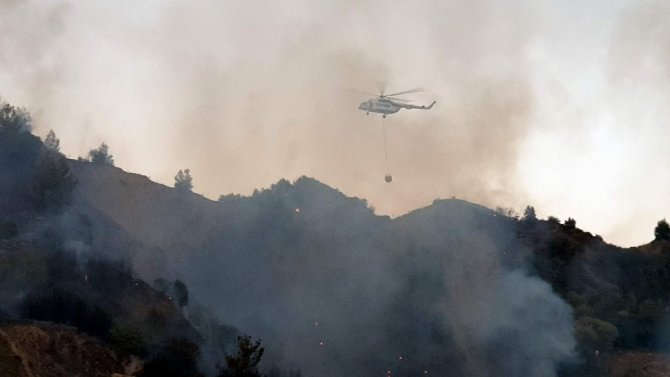 Aydın'ın Nazilli ilçesinde zeytin bahçelerinde çıkan yangın 4 saatte kontrol altına alınabildi