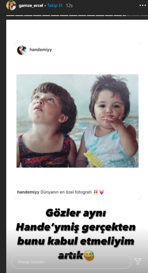 Gamze Erçel, sosyal medyadan Hande Erçel'in çocukluk fotoğrafını yayınladı!