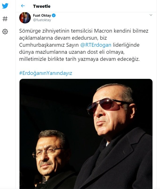 Macron'a bir eleştiri de Fuat Oktay'dan geldi
