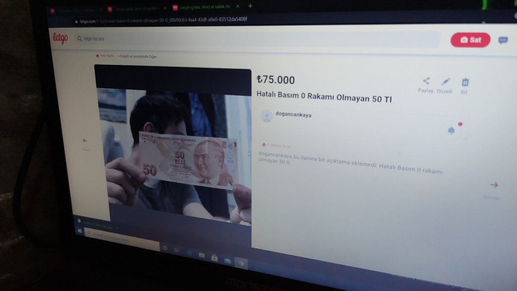 Hatalı basılan 50 lira, 75 bin liradan satışa sunuldu