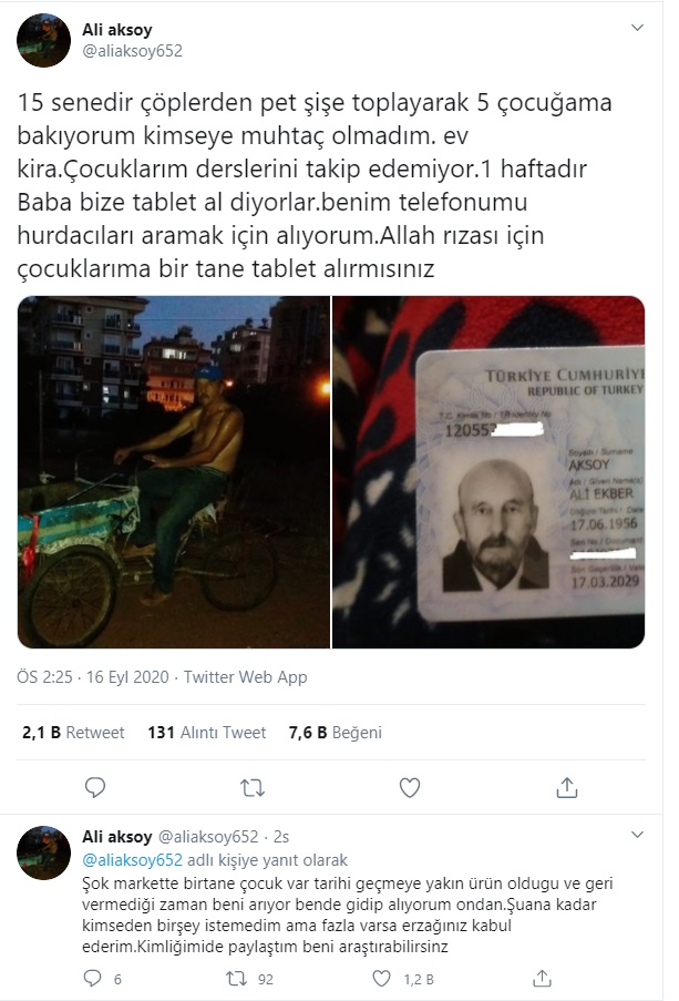 Bir babanın yardım çığlığı! Çocuklarına tablet alınması için yardım istedi