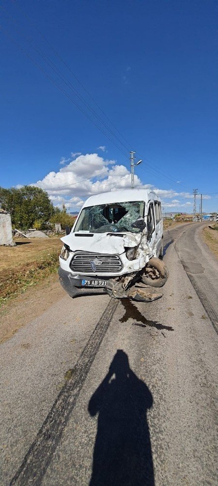 Ardahan'da 4 veteriner minibüsün devrilmesi sebebi ile yaralandı