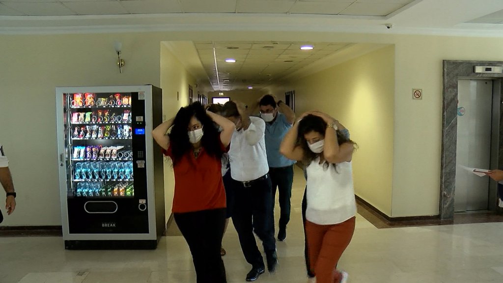 Saraçhane'deki İBB binasında deprem tatbikatı 