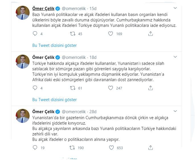 AK Parti'li Çelik'ten Yunan gazetesi Dimokratia'ya eleştiri