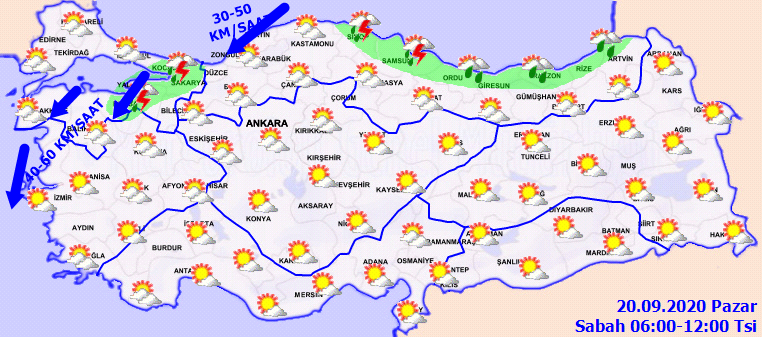 Meteoroloji'den sağanak yağış uyarısı! 20 Eylül hava durumu raporu