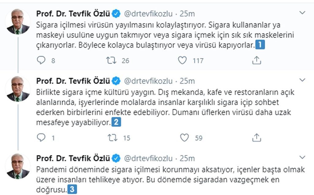 Bilim Kurulu Üyesi uyardı Pandemi döneminde sigara içilmesi korunmayı aksatıyor